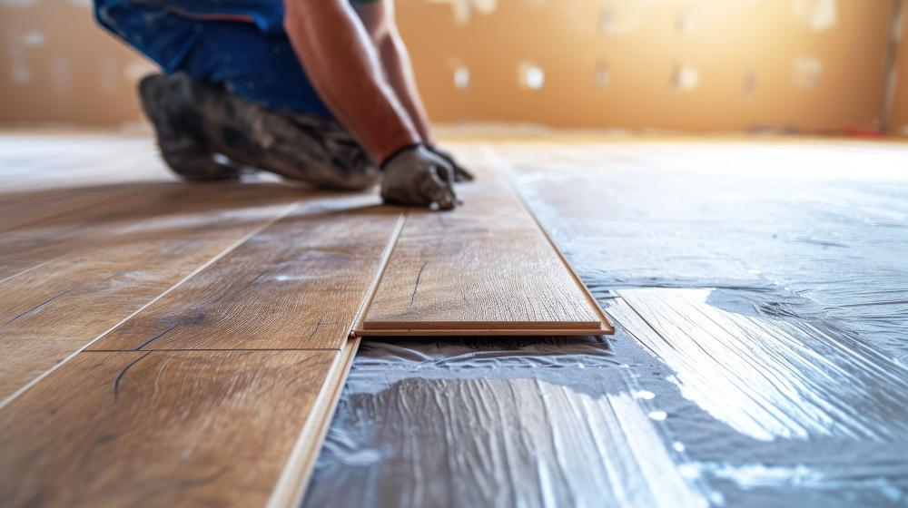 Pose de parquet collé