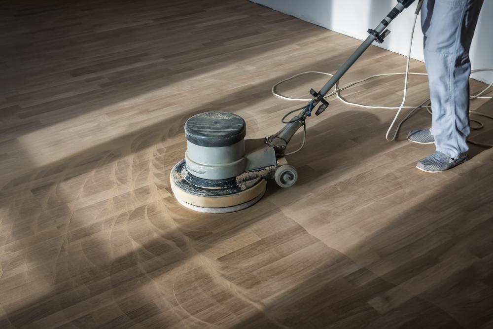ponçage de parquet à Le Girouard